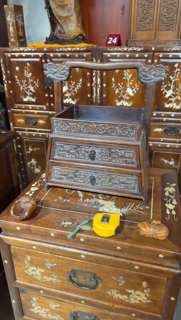 木木头款海黄满雕梯形提盒568