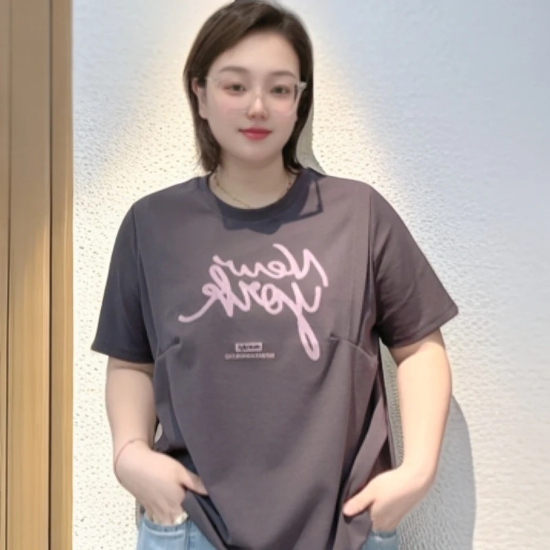 莫若依新款5615短袖圆领常规款宽松型街头风T恤百搭重工轻奢
