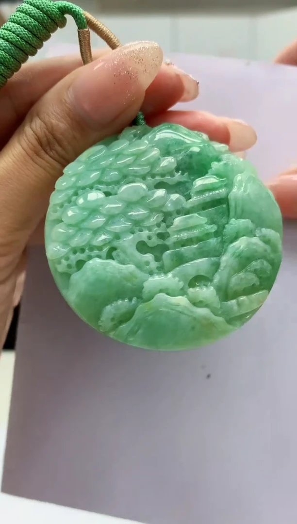 【闪购商品】定制翡翠未镶嵌4812MM-毛货挂件114