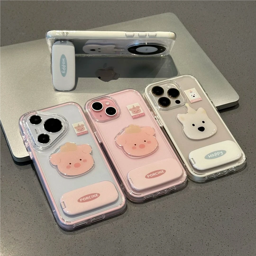 适用iPhone16/15promax新款三合一西高地壳华为pura80pro可爱mate