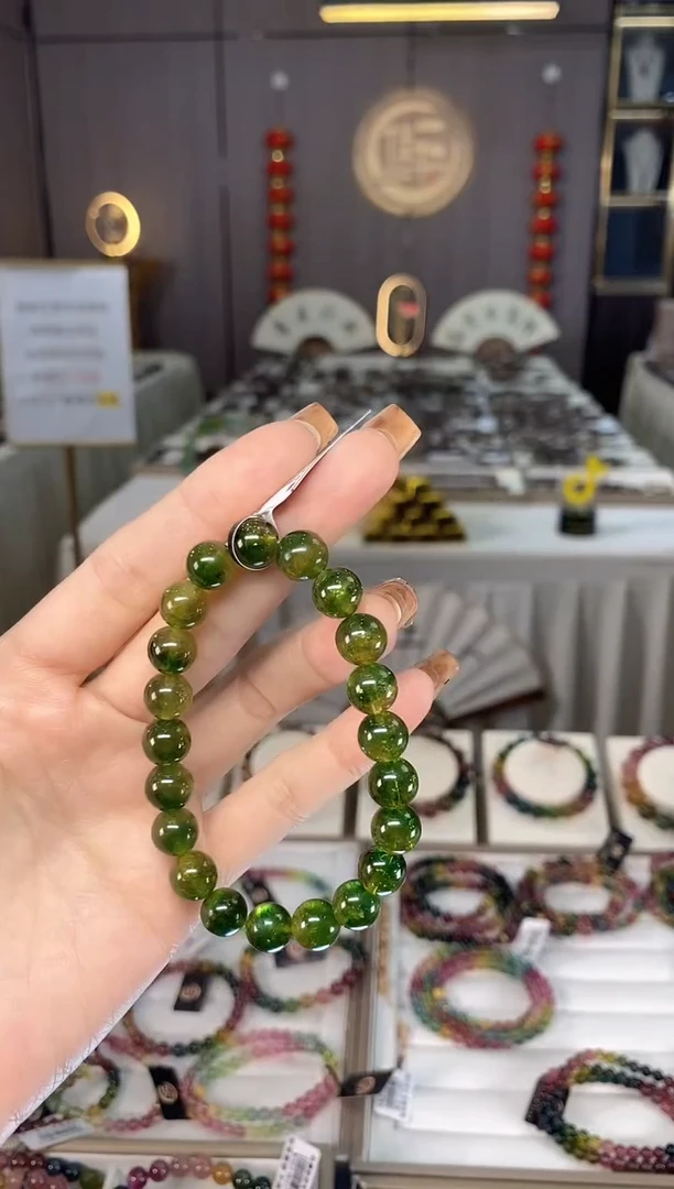 未镶嵌老矿碧玺单圈手串9mm+碧玺dan多样性发一条