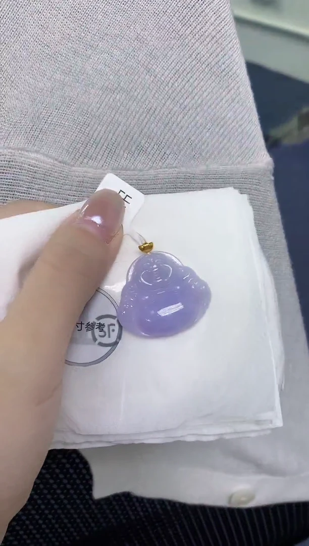 颈饰18K金镶嵌翡翠天然缅甸翡翠A货多样性发一件