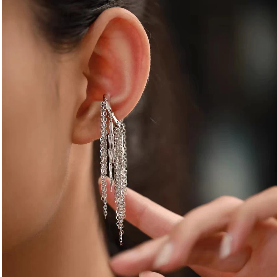925银耳饰 设计感欧美气质耳坠耳饰耳环耳夹个性夸张简约轻奢长款