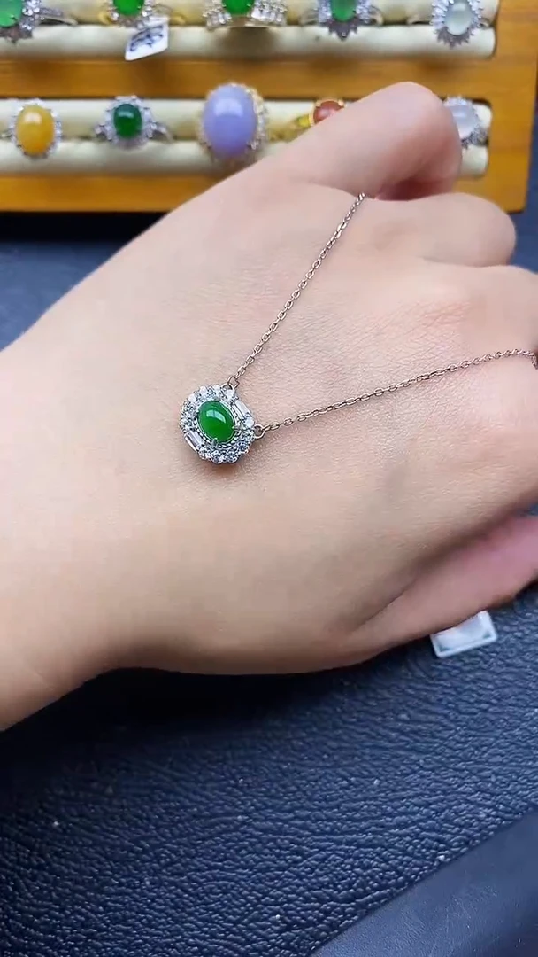 银S925镶嵌戒指翡翠1