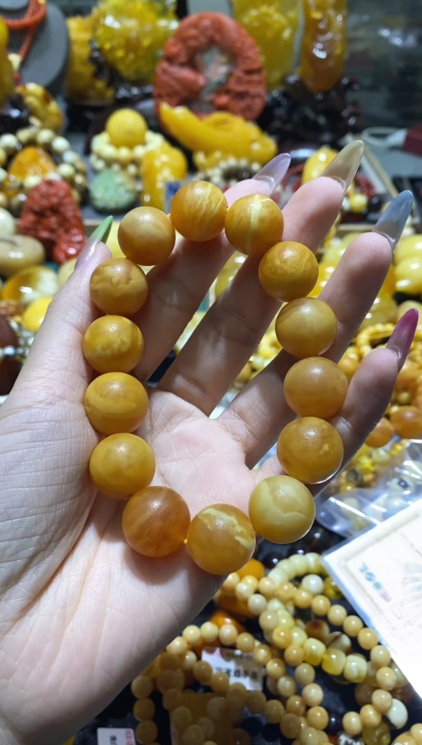 未镶嵌蜜蜡裸石丹麦手串