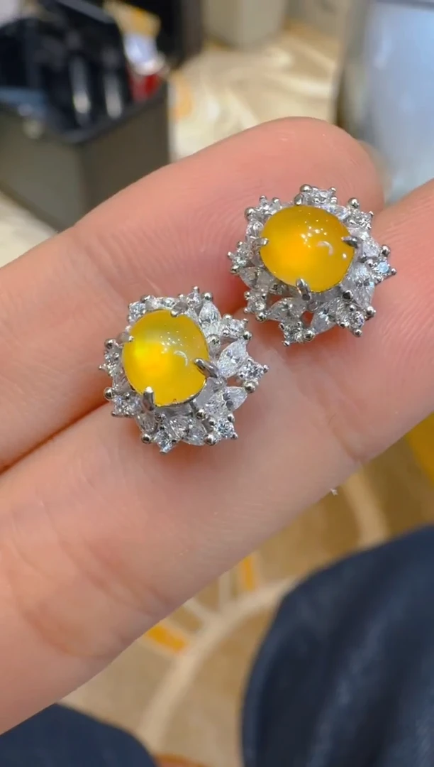 银S925镶嵌翡翠耳饰多样性团购发一件