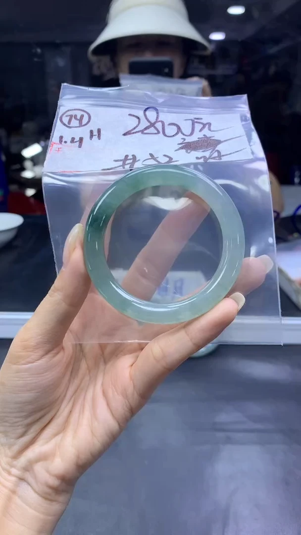 未镶嵌定制翡翠74手镯52冰丝+2800元+拍一发一