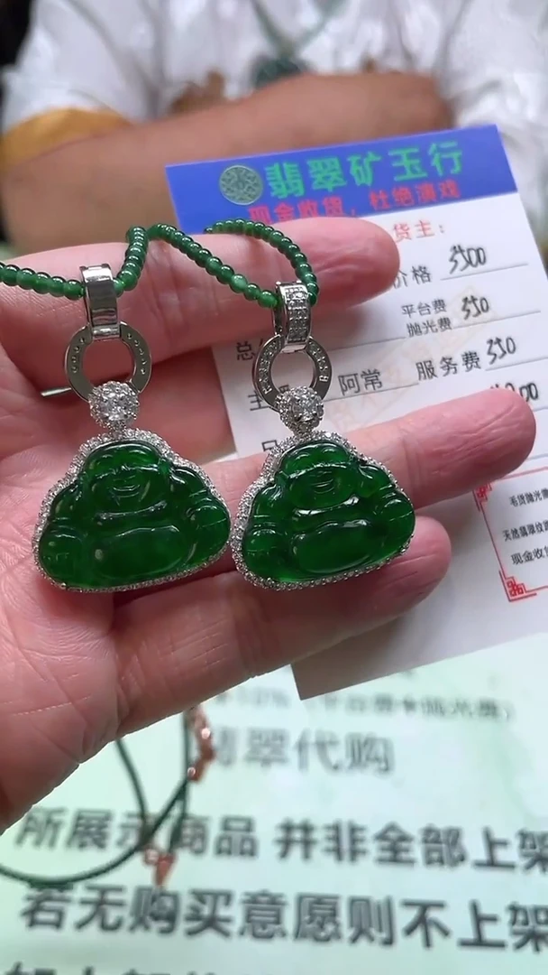 颈饰银S925镶嵌翡翠某**友-净货-多样性-发两个