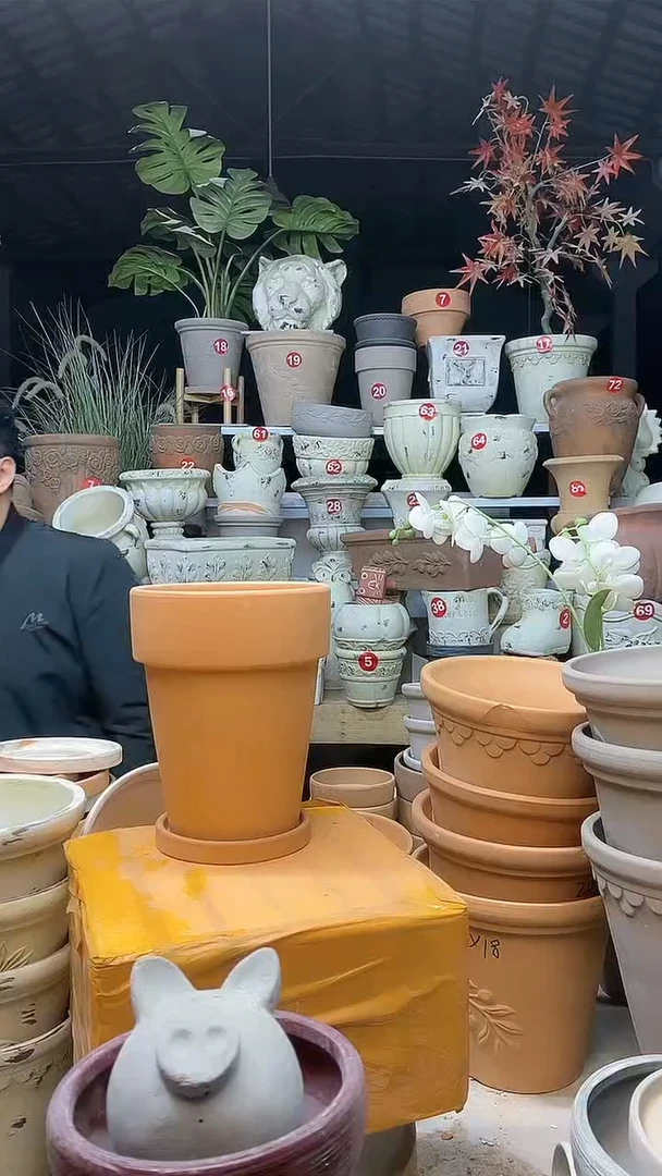 【闪购商品】缸1套14*18红陶反比例送陶土托