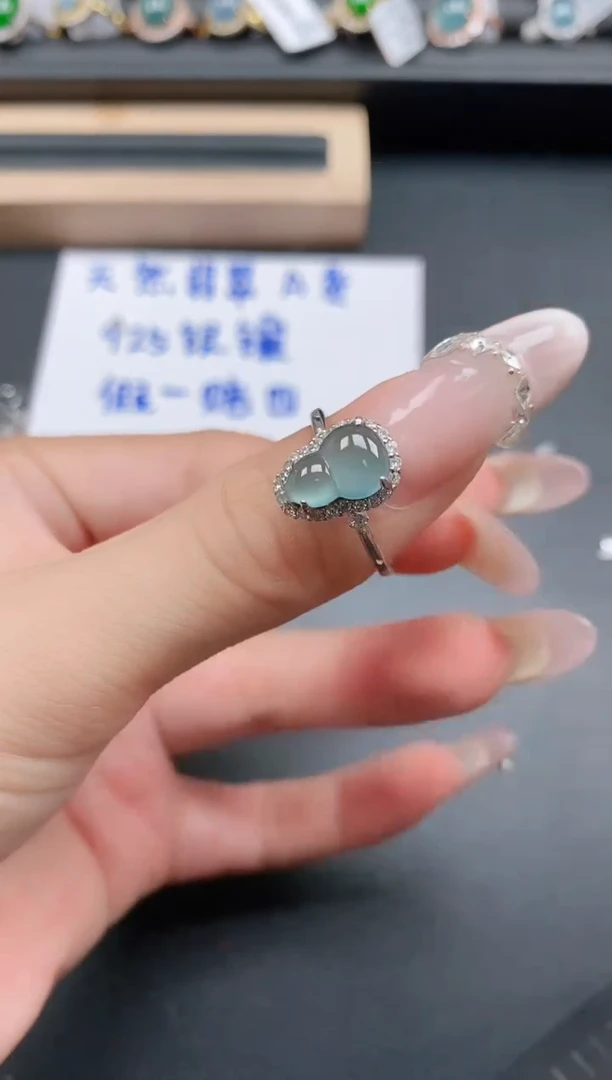 银S925镶嵌戒指翡翠111