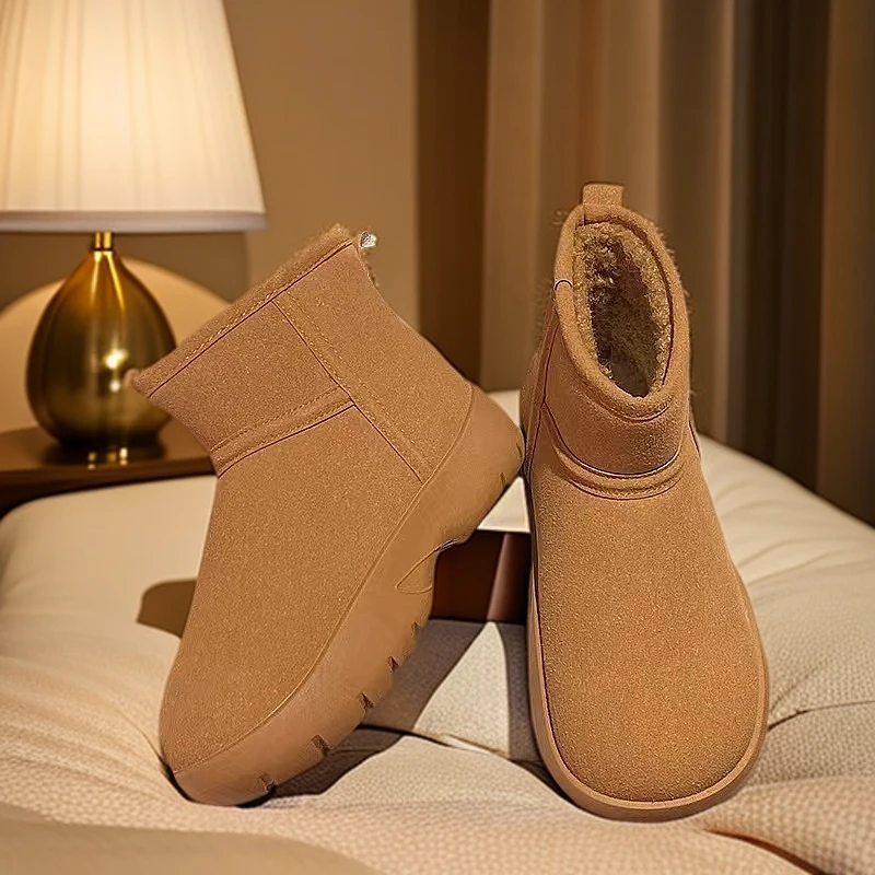 BV10冬季新款加绒加厚保暖东北棉鞋爆款丑萌厚底短雪地靴女