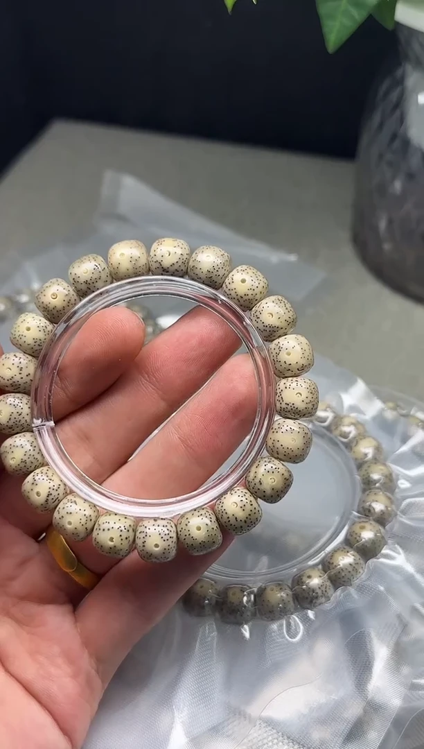 星月菩提手串同枝果 灰冰料正月留白 11*10左右