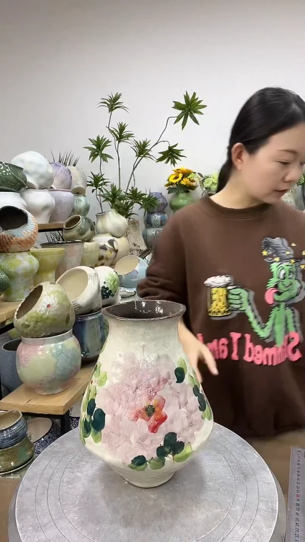 9.5陶瓷花盆直播链接高.      口7微瑕