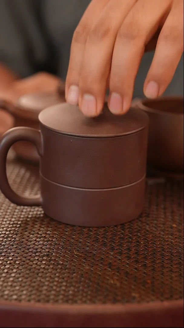 茶壶紫砂原矿手工制作盖杯