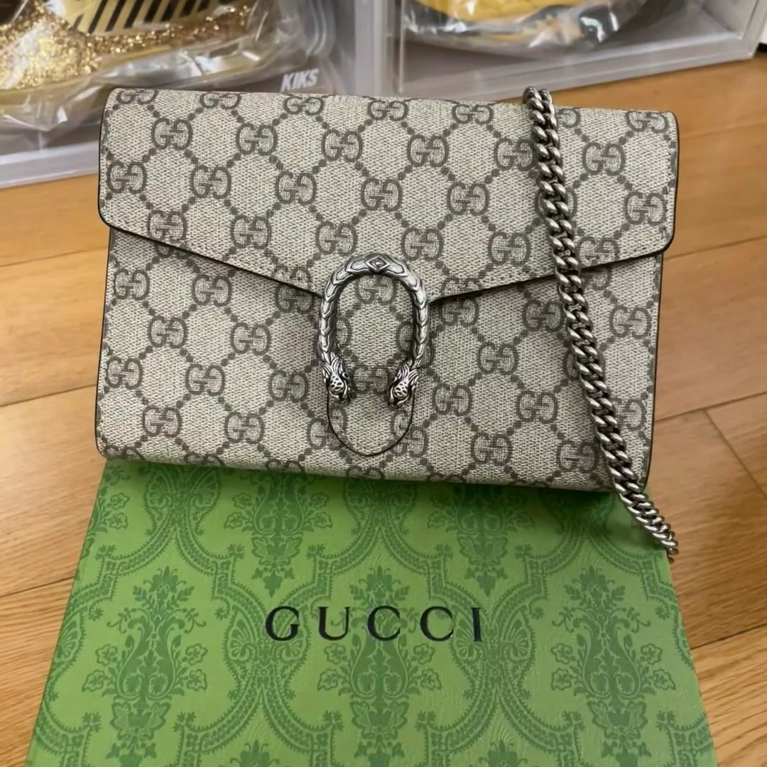 99新 GUCCI/古驰 青奢荟/酒神woc单肩链条斜挎包///69890