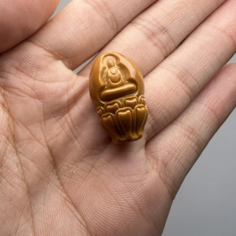 橄榄核雕双面无相佛三通 天然橄榄核雕刻 手串配饰饰品