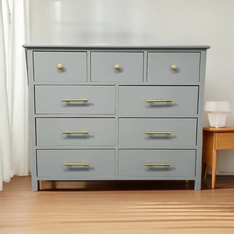 【山东德赢】手工实木榫卯灰色斗柜简约风时尚卧室客厅厨房玄关办公