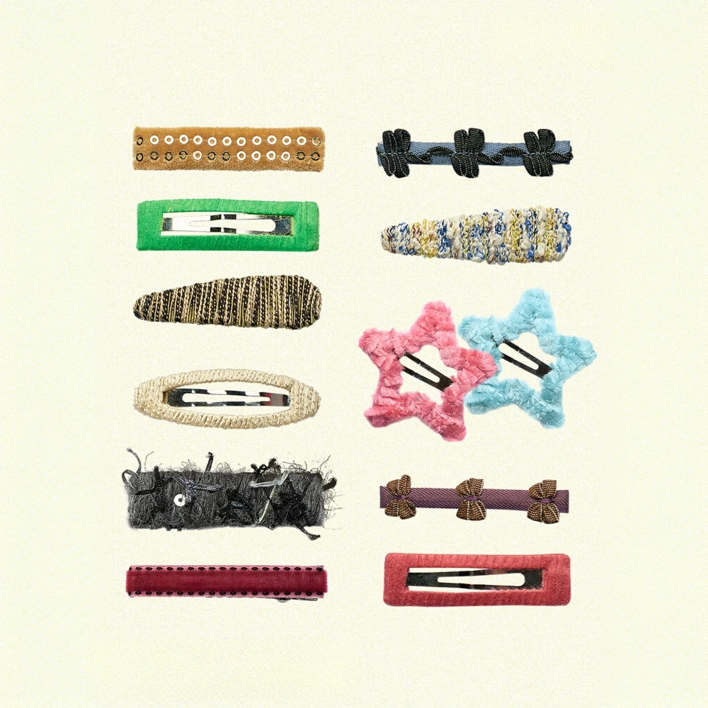 sorbet《拼图星星》设计高级感刘海发卡一字bb发夹饰蝴蝶结边夹子