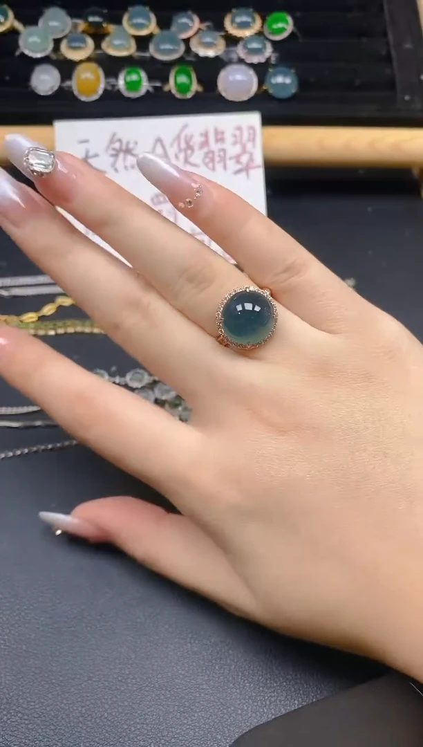 银S925镶嵌戒指翡翠50