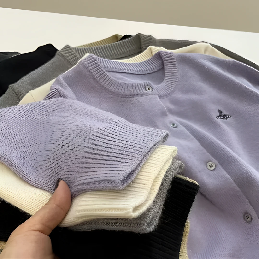 韩版2025春季学院风圆领刺绣简约外搭上衣