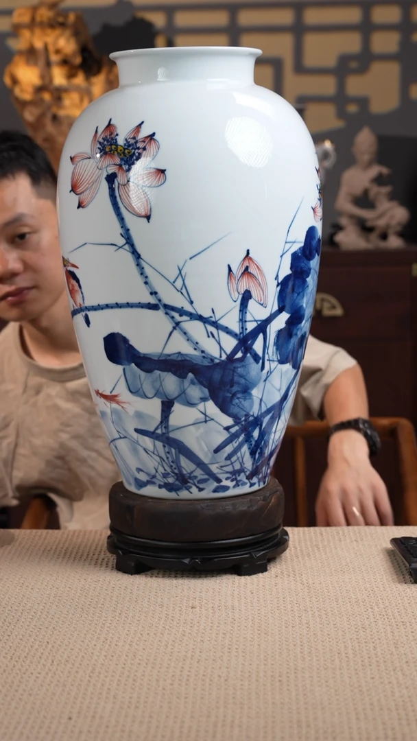 摆件WN问泥景德镇陶瓷花瓶摆件