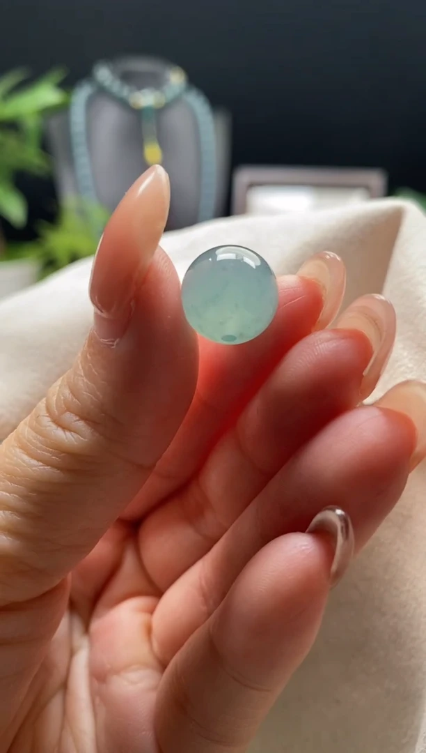 未镶嵌手链翡翠散珠卡12mm左右圆珠