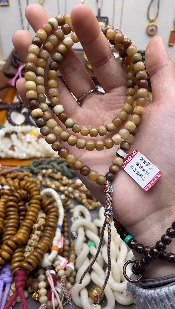 手串龙脊菩提龙脊菩提敦煌多宝沁色妖纹7mm老型桶珠长串108