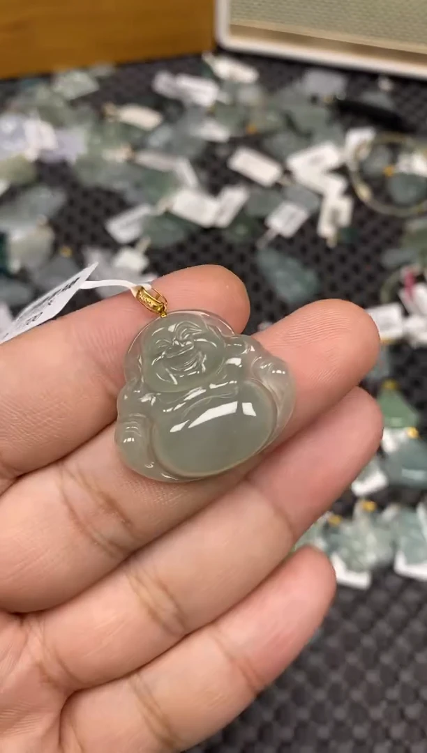 【闪购商品】翡翠吊坠(不含链)18K金镶嵌53754