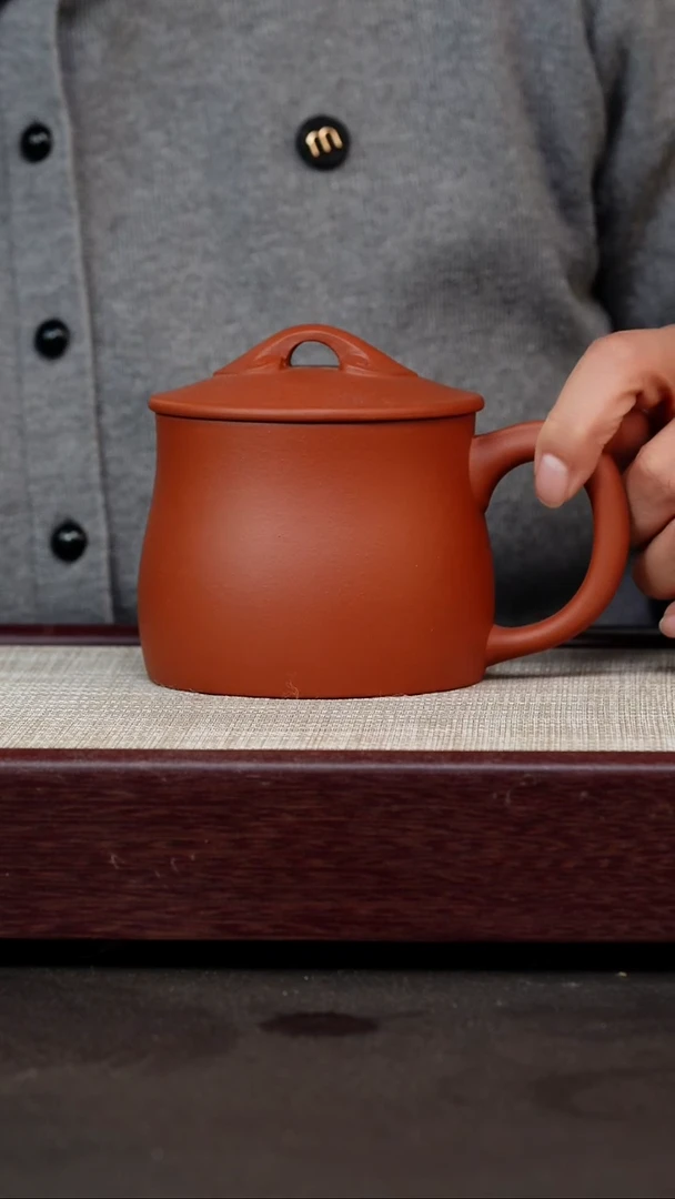 茶杯紫砂朱泥如意杯