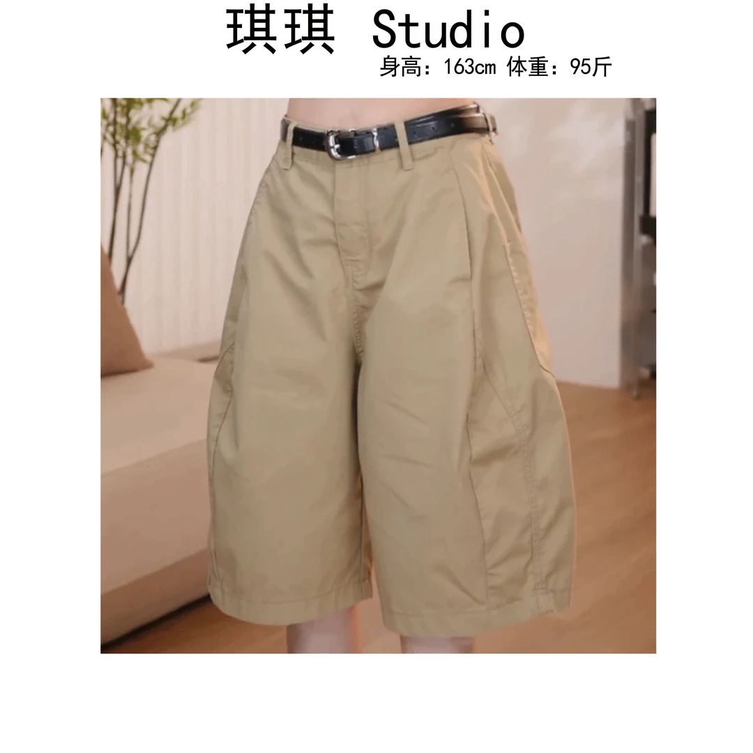 《琪琪家》夏季新款潮流气质百搭爆款遮肉高腰五分花苞裤3328-CS