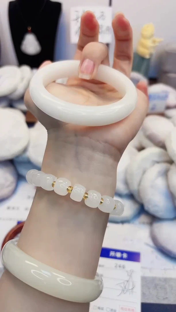 【闪购商品】石英质玉手镯未镶嵌246-财气镯-圈口58