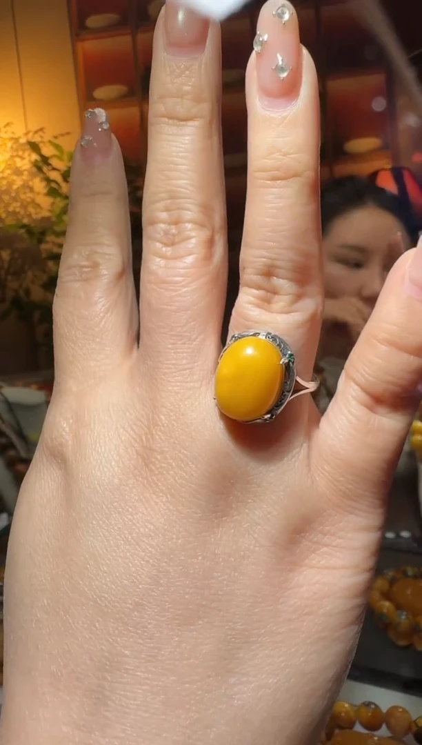 蜜蜡颈饰银S925镶嵌5476天然蜜蜡珠宝奇石全都保真