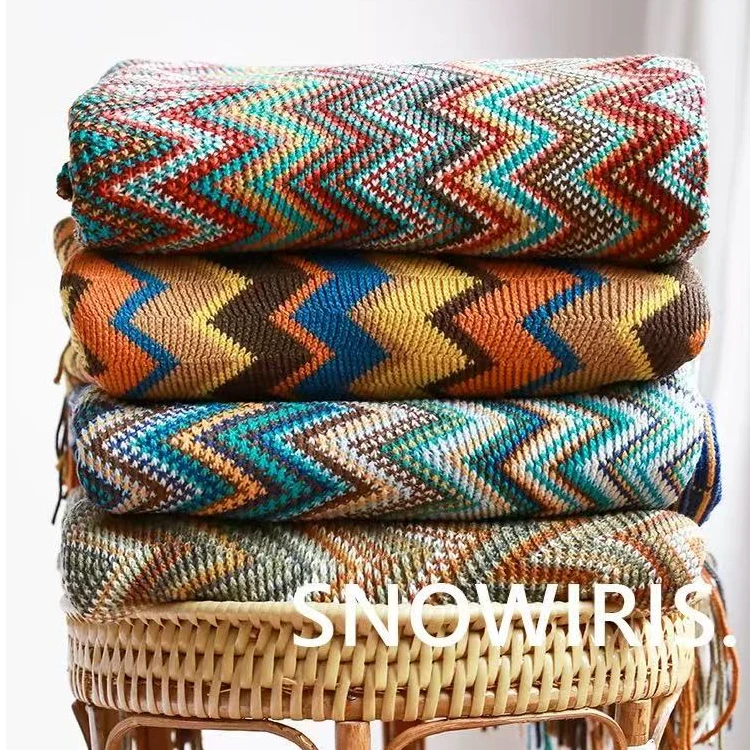 【波西米亚风流苏毯】不佻花型外贸空调盖毯午睡毯流苏厚沙发毯子