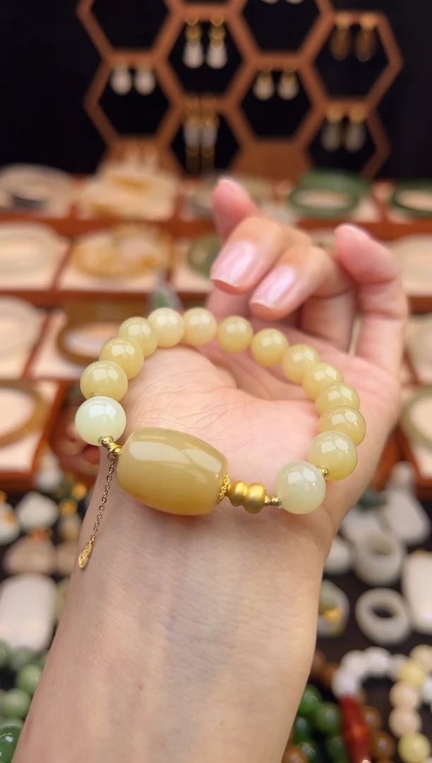 18K金镶嵌手链和田玉福利