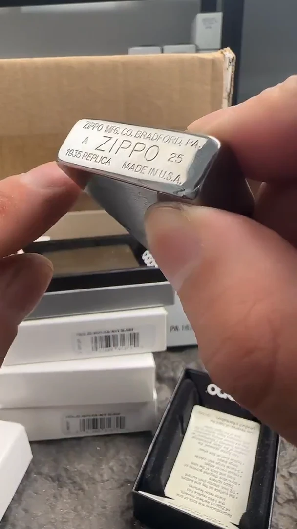 zippo 1935 25镀铬拉丝光板