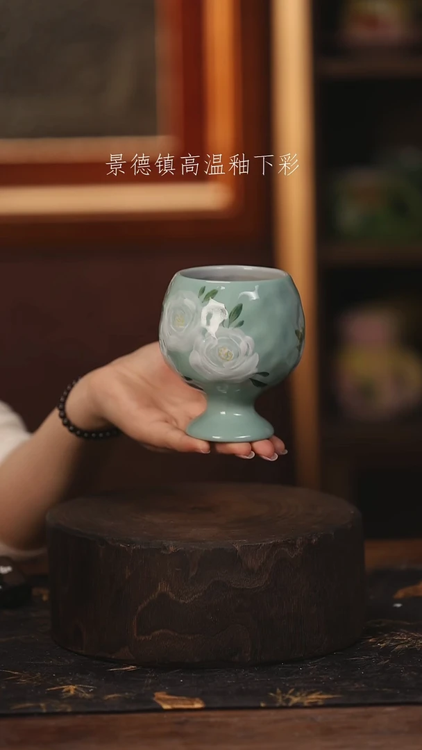 陶瓷景德镇高温釉下手绘陶瓷@L661@