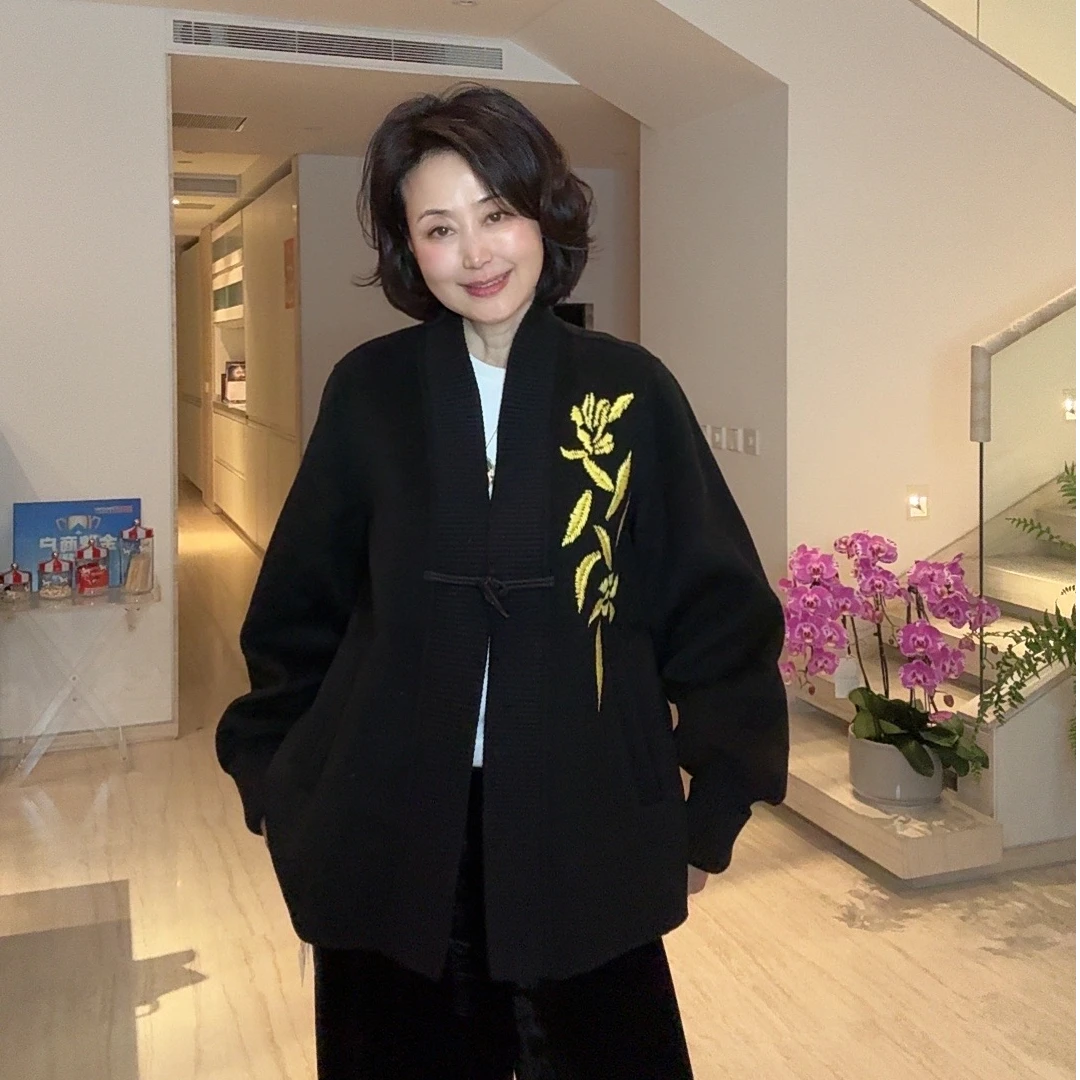 【维姐精选】YN 100绵羊毛新中式金丝绣花外套