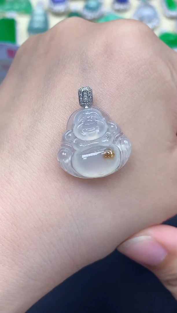 颈饰18K金镶嵌翡翠274-中国好珍宝