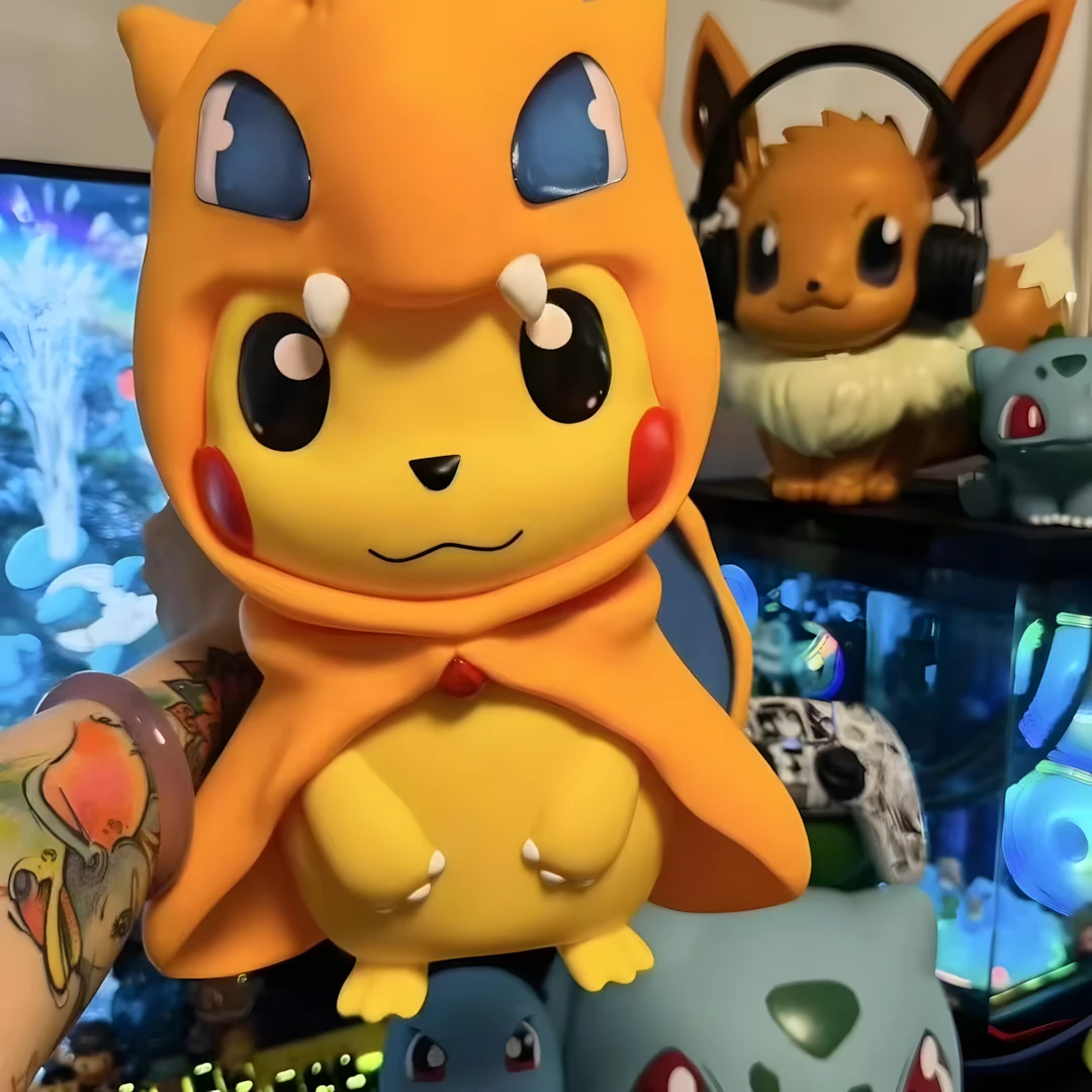 宠物小精灵系列皮卡丘cos小火龙手办摆件搪胶 喷火龙皮卡丘