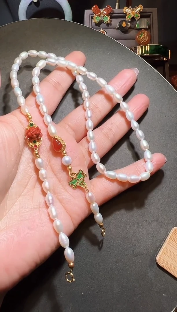 【闪购商品】淡水珍珠颈饰银S925镶嵌珍珠万能链