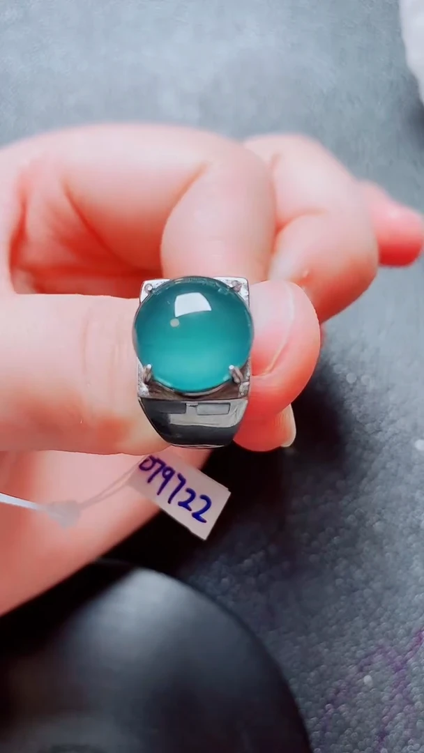 银S925镶嵌戒指翡翠翡翠