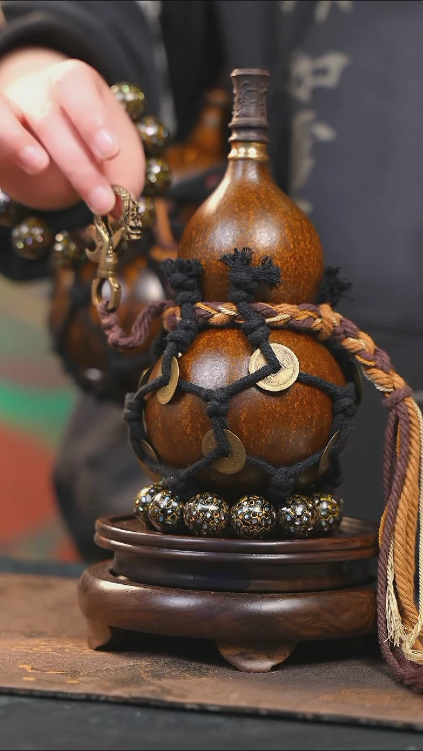 【闪购商品】YQ170大漆酒葫芦不包手串及旋转底座