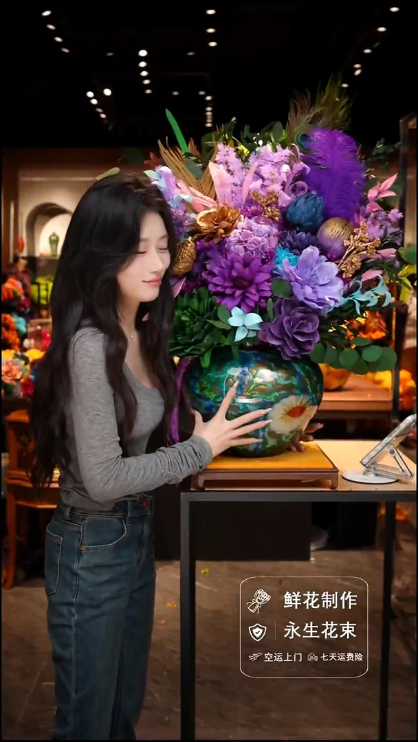 手工艺品琉璃手工花器花束空运包邮送货上门-以图片为准