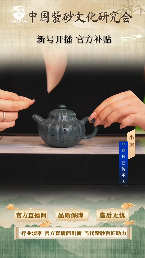 茶壶紫砂陶茶文化齐            雪花绿泥230cc左右