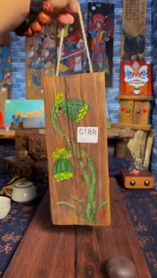 风化老门板丙烯画