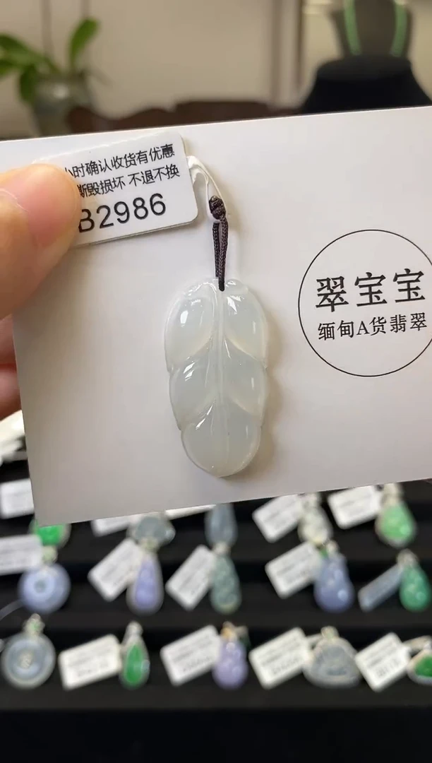 颈饰未镶嵌翡翠B2986 叶子 含运营费