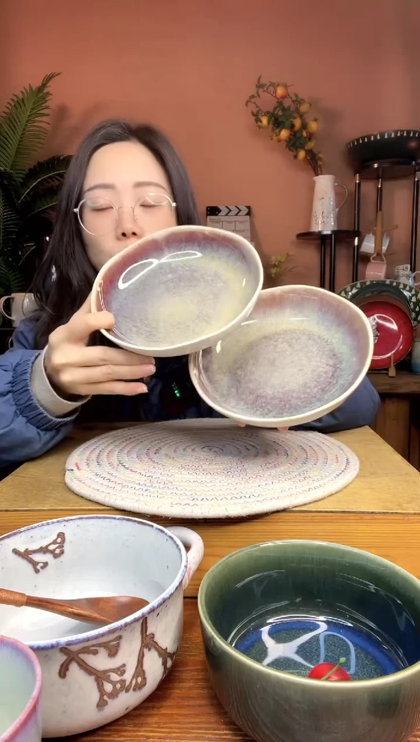 陶瓷7英寸云梦系列深盘 2件 微瑕疵