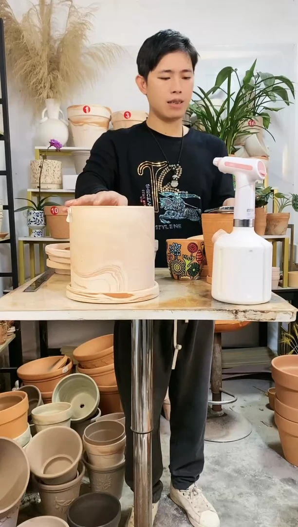 【闪购商品】红陶18*18玛奇朵直筒 2盆2托 纹路少