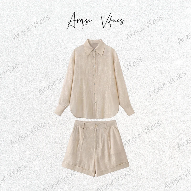 [ARQSEVFAES正品]—2025新款轻奢时尚百搭两件套-50421010衬衫短裤