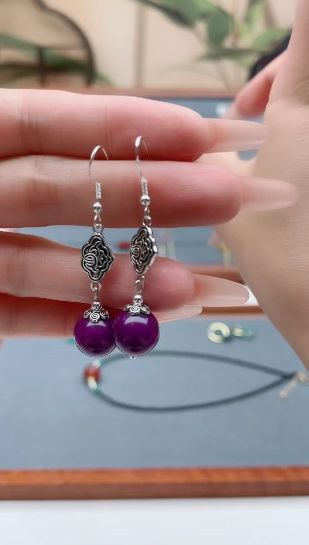 【闪购商品】玛瑙/玉髓耳饰银S925镶嵌227